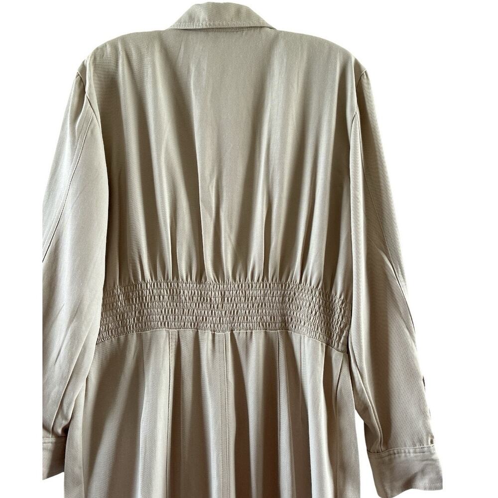 Karen Alexander vintage khaki full zip trench dress size 12 - Picture 8 of 15